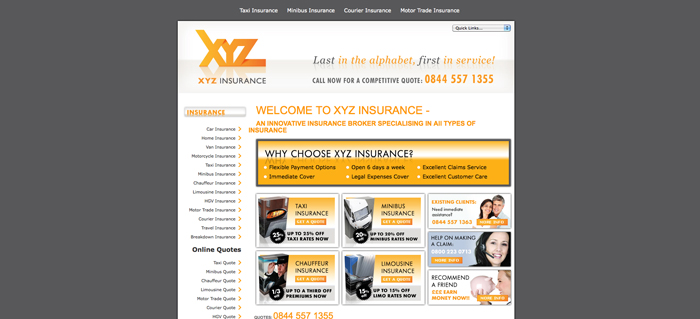 XYZ insurance Web Design Slide 2
